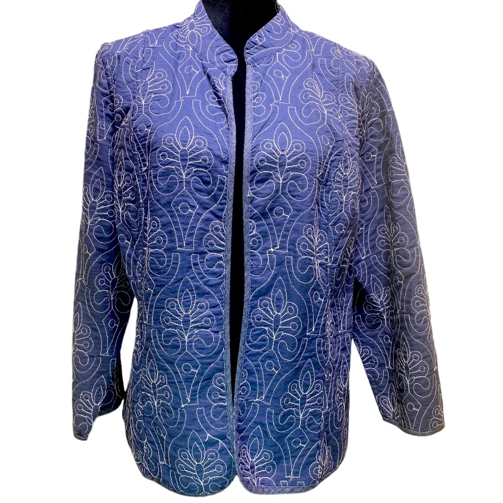 18P Alfred Dunner reversible jacket cardigan quilted